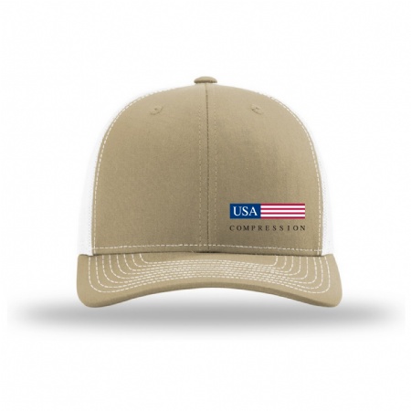Richardson Twill Mesh Cap - Khaki/White