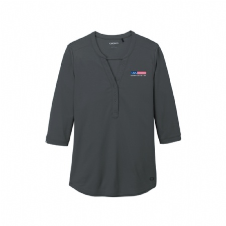 OGIO Ladies Jewel Henley - Diesel Grey