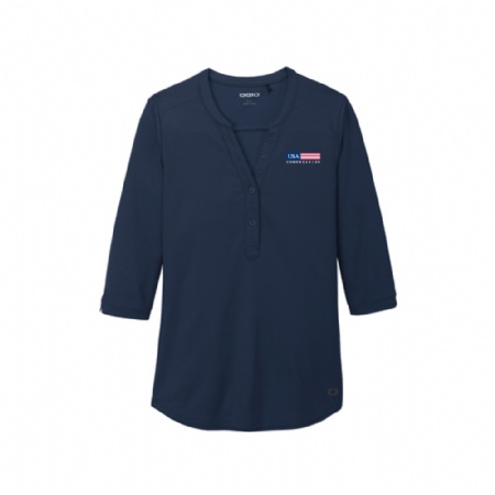 OGIO Ladies Jewel Henley - Navy