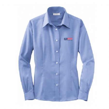 Ladies Non-Iron Pinpoint Oxford - Vintage Navy
