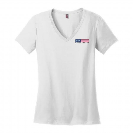Ladies V-Neck T-Shirt - White