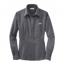 Ladies Non-Iron Pinpoint Oxford - Charcoal